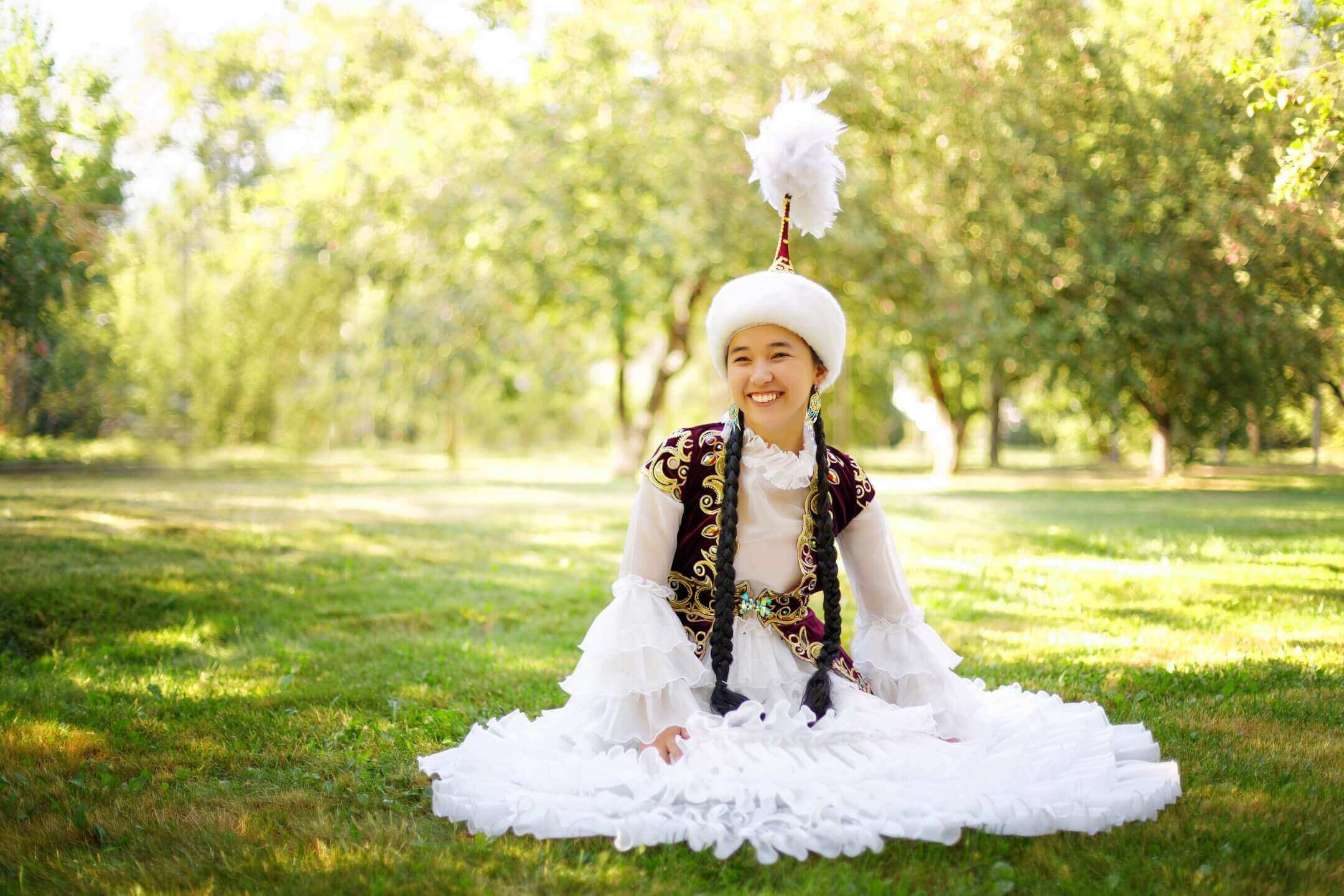 Kyrgyz girl in a national dress