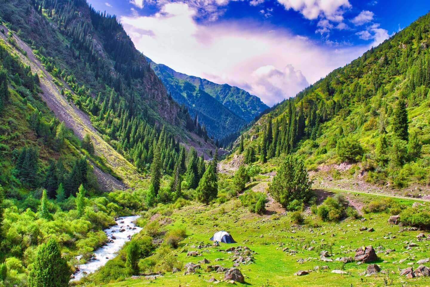 Kegeti mountains in Kyrgyzstan